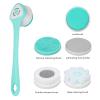 Electric Shower Back Brush, IP67 USB Long Handle Body Scrubber Exfoliating Shower Massage Brush with 3 Gear Adjustment and 5 Brush Replacement Heads view 4