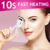 Heated Eyelash Curler, White Electric Eyelash Curlers, USB Rechargeable Eye Lash Curler with Comb, 2 Heating Modes Quick Natural Curling Eye Lashes for Long Lasting view 2
