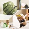 DASITON Large Capacity Makeup Brush Holder Organizer,4 Slot Love Makeup Brushes Cup,Heart shaped Makeup Organizer,for Vanity,Bathroom,Desk Storage Container,Cosmetic Display cases(Clear Green) view 3