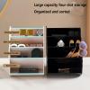 DASITON Large Capacity Makeup Brush Holder Organizer,4 Slot Love Makeup Brushes Cup,Heart shaped Makeup Organizer,for Vanity,Bathroom,Desk Storage Container,Cosmetic Display cases(Clear Green) view 4