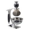 Deluxe Men's Manual Shaving Sets,Wet Shaving Grooming Set, 4 in 1 Badger Brush and Soap Bowl Set - Shaving Brush Stand + Shaving Bowl + Badger Hair Brush + Safety Razor