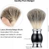 Deluxe Men's Manual Shaving Sets,Wet Shaving Grooming Set, 4 in 1 Badger Brush and Soap Bowl Set - Shaving Brush Stand + Shaving Bowl + Badger Hair Brush + Safety Razor view 4
