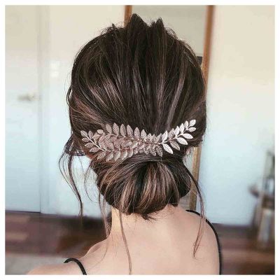 Andelaisi Boho Leaf Hair Comb Gold Leaf Bridal Hair Comb Barrettes Olive Branch Hair Comb Headpiece Vintage Leaf Comb Barrette for Women Wedding Headpieces Bride Hair Accessories