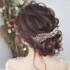 Andelaisi Boho Leaf Hair Comb Gold Leaf Bridal Hair Comb Barrettes Olive Branch Hair Comb Headpiece Vintage Leaf Comb Barrette for Women Wedding Headpieces Bride Hair Accessories view 2