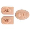 3D Educational Simulation Display Props Kit Include 1 X Nose and Mouth Model and 1 X Pair of Ear Model for Piercing Suture Practice (Silicone Material) (Medium Skin Color) view 2