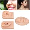 3D Educational Simulation Display Props Kit Include 1 X Nose and Mouth Model and 1 X Pair of Ear Model for Piercing Suture Practice (Silicone Material) (Medium Skin Color) view 3