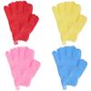 4 Pairs Bath Exfoliating Gloves Scrub, Double Sided Bath Mitts Scrubs for Shower, Exfoliating Shower Mitt Body Scrubber Glove, Bathing Accessories for Bath, Spa, MassageYellow, Red, Pink, Light Blue view 1