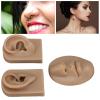 3D Educational Simulation Display Props Kit Include 1 X Nose and Mouth Model and 1 X Pair of Ear Model for Piercing Suture Practice (Silicone Material) (Dark Skin Color) view 4