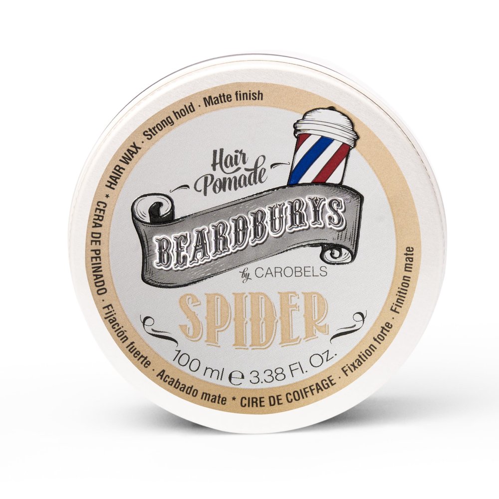 BY CAROBELS BEARDBURYS Barber Grade Spider Hair Styling Wax With Medium Hold & Natural Looking Finish, Hair Volume for Men, 3,5 Fl Oz, Unscented, 1 Ounce