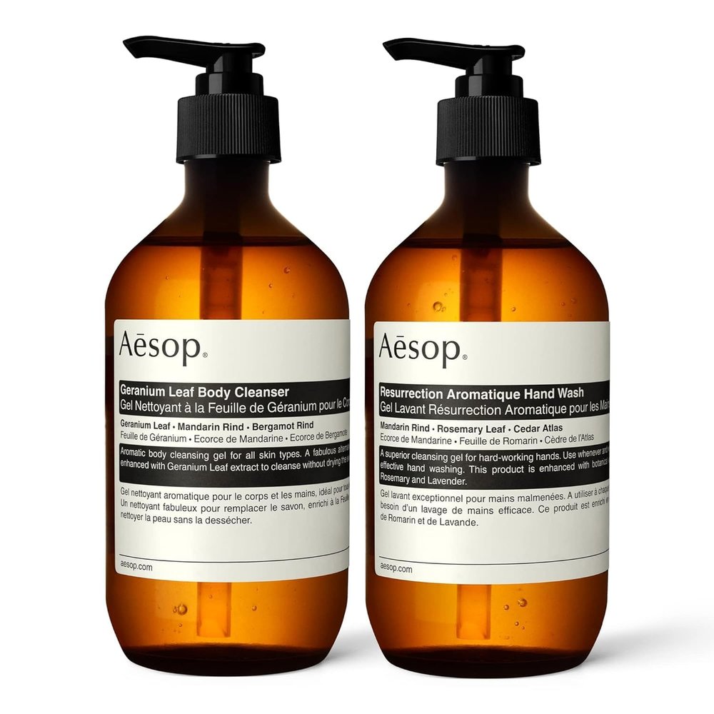 Aesop Resurrection Aromatique Hand Soap, Geranium Leaf Body Wash| Paraben, Cruelty-free & Vegan | 16.9 oz