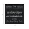 Spray Tan Rules Poster, Spray Tan Studio Decor, Sunless Tanning Salon, Self-Love Wall Art, Promote Self-Acceptance In Beauty Salon, Matte Poster, Sunless Tanning Poster, Spray Tan Wall Decor, Salon Decor (Brown Background, Pink Font, 12 x 18) view 2