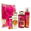 Bath and Body Bahamas Passionfruit & Banana Flower Gift Set Bag - Fragrance Mist - Body Lotion - Shower Gel and Hand Cream Arranged Inside a Decorative Gift Bag view 1
