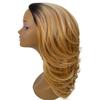 LUXLUXE Leal Curly Layered 18.5 in Long Half Wig Mix Human Hair and Synthetic Fibers, Multiple Shades of Natural & Blended Colors view 3