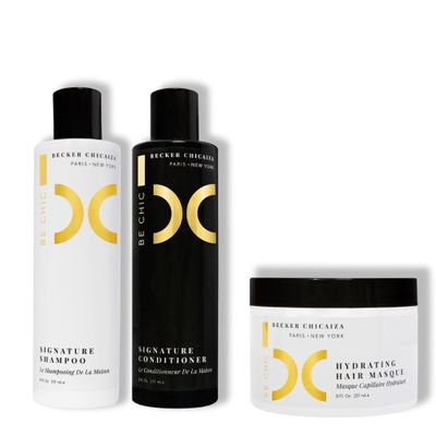 BE CHIC Bundle: Signature Shampoo + Signature Conditioner + Hydrating Hair Masque  8 oz Bottle of Each  Plant-Based, Plant-Based, Color-Safe Hair Care Set