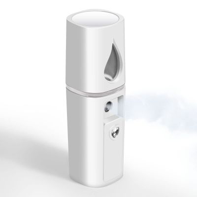 GIVERARE Nano Facial Steamer, Handy Mini Mister with Mirror, USB Rechargeable Mist Sprayer, Visual Water Tank Moisturizing&Hydrating for Face, Makeup, Skin Care, Eyelash Extensions-White