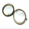3dancraftit Round Personalized DIY Blank Portable Pocket Compact Photo Mirror Frame Double Sided Travel Makeup 2 3/4" / 7cm Anti Bronze AC58 view 3