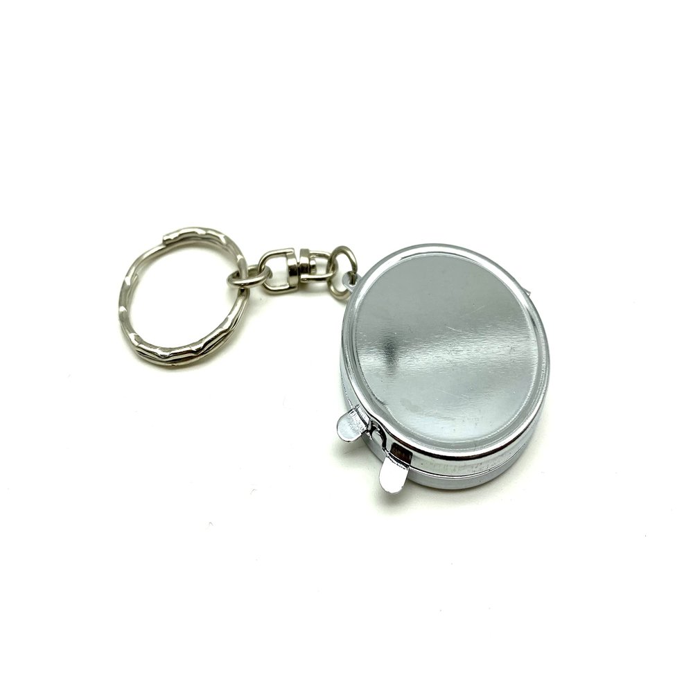 3dancraftit Round Personalized DIY Blank Portable Pocket Compact Photo Mirror Frame Double Sided Travel Makeup Mirror with Keyring Nickel 1 7/16" / 3.6cm AC102