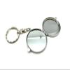 3dancraftit Round Personalized DIY Blank Portable Pocket Compact Photo Mirror Frame Double Sided Travel Makeup Mirror with Keyring Nickel 1 7/16" / 3.6cm AC102 view 3