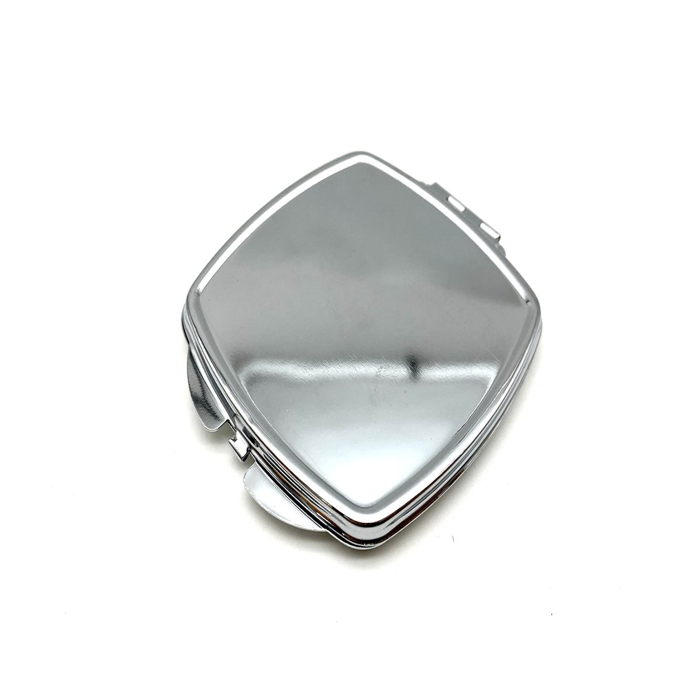 3dancraftit Personalized DIY Blank Portable Pocket Compact Photo Mirror Frame Double Sided Travel Makeup Mirror Nickel 2 5/8" / 6.6cm E16
