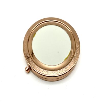 3dancraftit Round Personalized DIY Blank Portable Pocket Compact Photo Mirror Frame Double Sided Travel Makeup 2 3/4" / 7cm Rose Gold T27