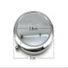 3dancraftit Round Personalized DIY Blank Portable Pocket Compact Photo Mirror Frame Double Sided Travel Makeup 2 3/4" / 7cm Nickel AC128 view 2