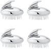 Magik 2-4 Pcs Silicone Scalp Massager Shampoo Brush Head Comb Bristle Hair Scrubber (4 Pack, 2 Silver) view 1