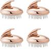 Magik 2-4 Pcs Silicone Scalp Massager Shampoo Brush Head Comb Bristle Hair Scrubber (4 Pack, 2 Rose Gold) view 1