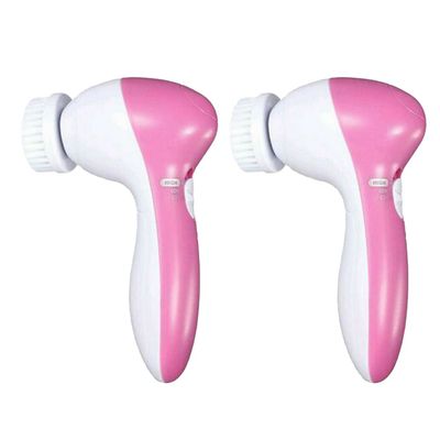 Magik 2-4 Pack 5-in-1 Electronic Face Facial Deep Clean Brush Exfoliate Spa Massage (2 Pack)
