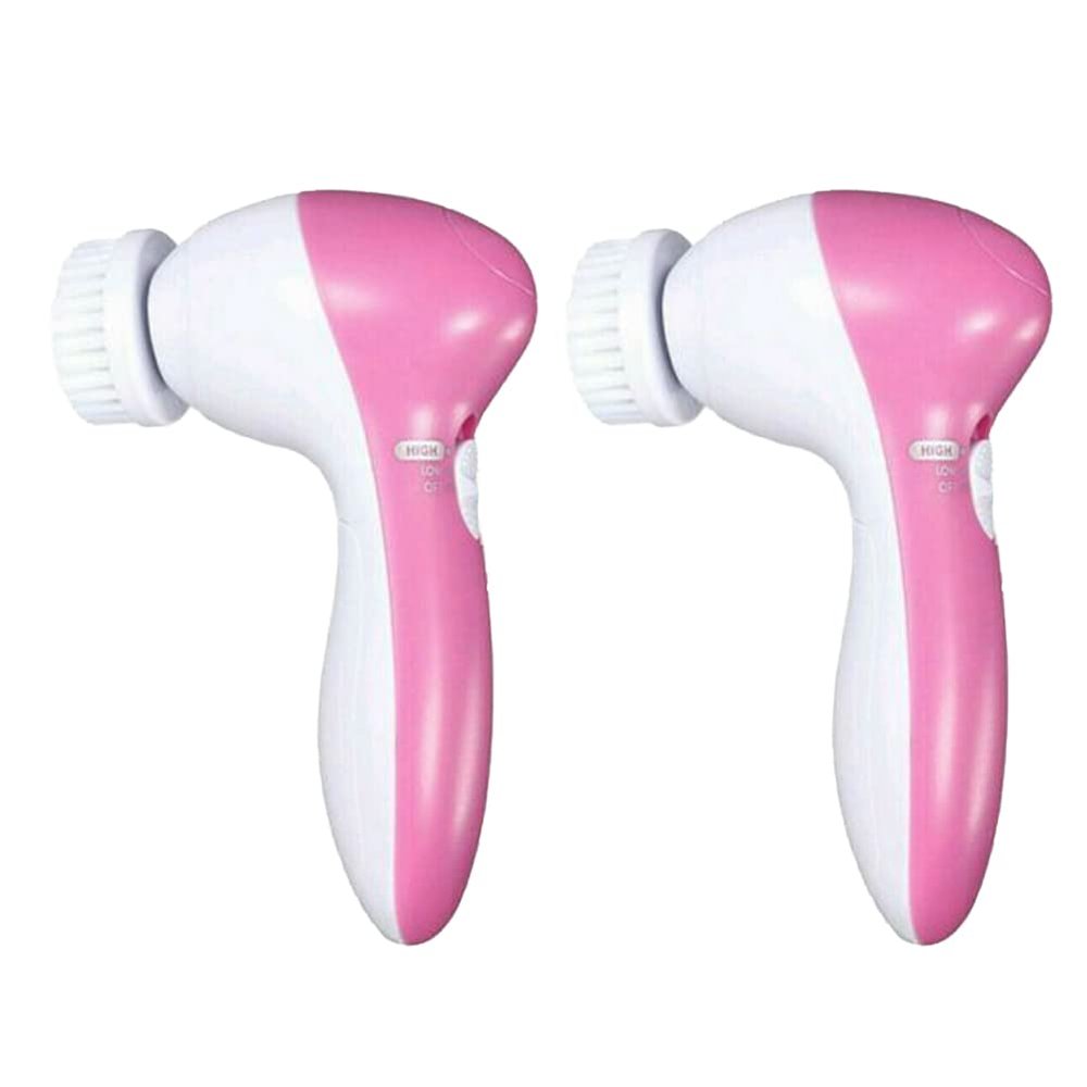 Magik 2-4 Pack 5-in-1 Electronic Face Facial Deep Clean Brush Exfoliate Spa Massage (2 Pack)