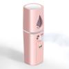 GIVERARE Nano Facial Steamer, Handy Mini Mister with Mirror, USB Rechargeable Mist Sprayer, Visual Water Tank Moisturizing&Hydrating for Face, Makeup, Skin Care, Eyelash Extensions-Pink view 1