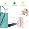 GIVERARE 2 Pack Nano Facial Steamer, Handy Mini Mister with Mirror, USB Rechargeable Mist Sprayer, Visual Water Tank Moisturizing&Hydrating for Face, Makeup, Skin Care, Eyelash Extensions-White view 4
