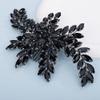 Teyglen Bridal Black Crystal Rhinestones Shiny Hair Comb Back Side Hair Comb Wedding Headpiece Prom Party Festival Hair Accessories for Women and Girls view 1
