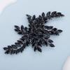 Teyglen Bridal Black Crystal Rhinestones Shiny Hair Comb Back Side Hair Comb Wedding Headpiece Prom Party Festival Hair Accessories for Women and Girls view 3