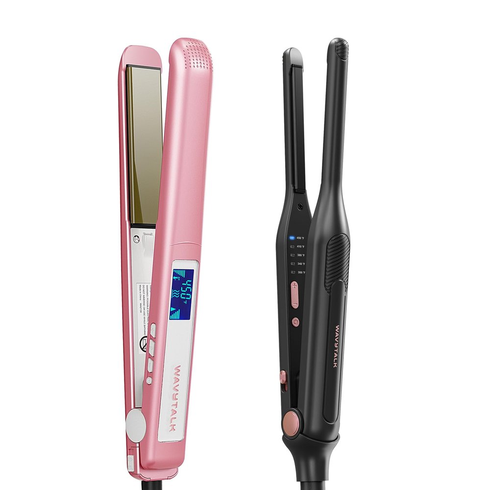 Wavytalk 1 Inch Negative Ion Hair Straightener and Pencil Flat Iron