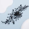 Teyglen Women Black Crystal Rhinestone Hair Accessory - Luxurious Bridal Side Comb Headband for Bride and Girls view 3