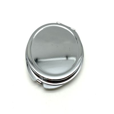3dancraftit Round Personalized DIY Blank Portable Pocket Compact Photo Mirror Frame Double Sided Travel Makeup Mirror Nickel 2 1/2" / 6.2cm E15