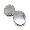 3dancraftit Round Personalized DIY Blank Portable Pocket Compact Photo Mirror Frame Double Sided Travel Makeup Mirror Nickel 2 1/2" / 6.2cm E15 view 4