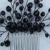 Teyglen Bride Wedding Hair Comb Black Punk Crystal Hair Pieces Hair Accessories Bridal Side Hair Combs for Women and Girls view 4