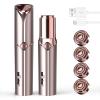 Hair Removal Device, Facial Hair Removal for Women- Gurelax Womens Hair Remover Painless Face Hair Removal/Shavers for Chin Upper Lip Peach Fuzz-Included 4 x Replacement Heads view 1
