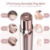 Hair Removal Device, Facial Hair Removal for Women- Gurelax Womens Hair Remover Painless Face Hair Removal/Shavers for Chin Upper Lip Peach Fuzz-Included 4 x Replacement Heads view 2