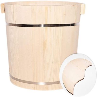 SLLSHG Foot Soaking Tub,Foot Wash Basin for Foot Bath,Natural Fir Wood Foot Soaking Barrel Bucket,Foot Spa Bucket with Lid Foot Spa Household Wash Ba (Color : A)