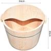SLLSHG Foot Soaking Tub,Foot Wash Basin for Foot Bath,Natural Fir Wood Foot Soaking Barrel Bucket,Foot Spa Bucket with Lid Foot Spa Household Wash Ba (Color : A) view 3
