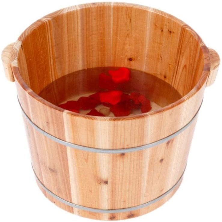 Handmade Wooden Footbath Tubs, Foot Relaxing Barrel Foot Bath Spa Bowl for Feet Stress Relief