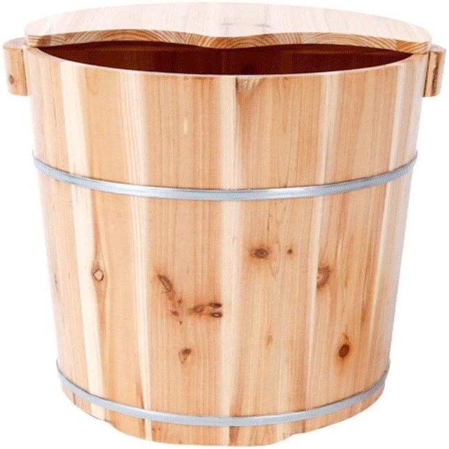 SLLSHG Wooden Foot Basin,Pedicure Bowl Spa Massage for Soaking Feet Massager Foot Tub,with Lid Foot Spa Bath Massager