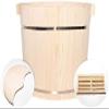 SLLSHG Foot Soaking Tub,Foot Wash Basin for Foot Bath,Natural Fir Wood Foot Soaking Barrel Bucket,Foot Spa Bucket with Lid Foot Spa Household Wash Ba (Color : B) view 2
