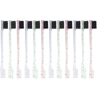 LALAFINA 12pcs Dual End Eyebrow Brush Comb and Edge Brush for Precise Grooming and Shaping Makeup Tool for Eyebrow Styling and Cleaning