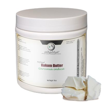 uh*Roh*Muh Premium Refined Kokum Butter-Perfect Ingredient for Skin Care & Hair Care Product|Ideal for Skin Moisturizer,Body Butter,Lip Balm,Lotion,Cream,DIY Candle&Soap Making(Net :0.45kg/1lb)