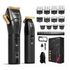 SUPRENT PRO Professional Hair Clippers for Men- USB-C Rechargeable Barber Hair Trimmer & T-Blade Trimmer Combo with 5V-Boost Technology- Cordless Clippers- LED Display Black view 1