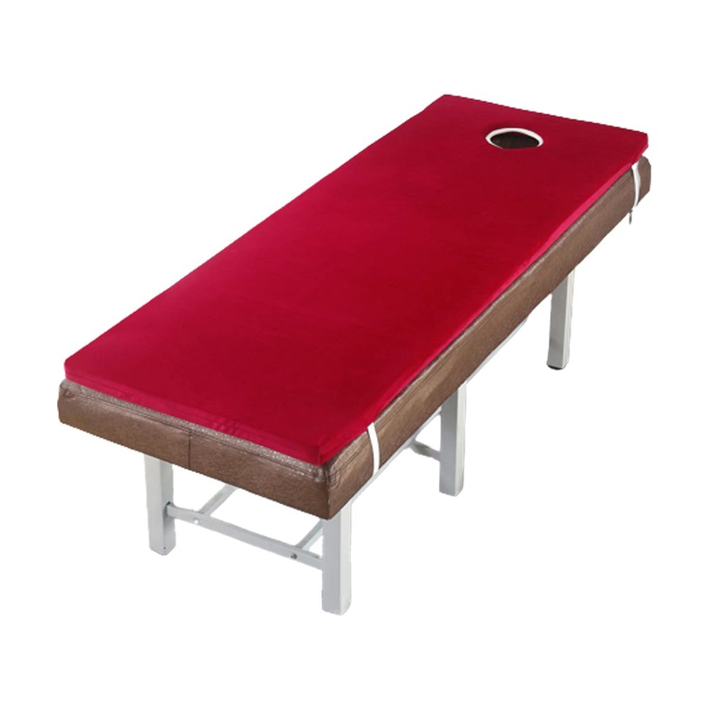 KKCD Solid Color Massage Table Mattress Pad with Elastic Bands Sponge Lash Bed Topper with Breath Hole Non-Slip Lash Bed Cushion Topper for Beauty Salon (Bed Not Included),Wine red 3cm,60x180cm