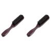 Healifty 2pcs Wooden Handle Beard and Facial Cleaning Brush Hair Grooming Tool for Men Professional Male Care Supply for Home and Salon Use Black view 1